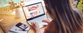 person looking at a laptop